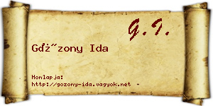 Gózony Ida névjegykártya