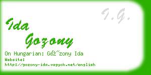 ida gozony business card